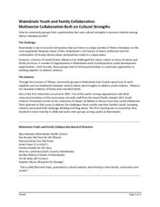 Waimānalo /  Hawaii / Hawaii / University of Hawaii / Positive youth development / University of Hawaiʻi at Mānoa / Violence / Association of Public and Land-Grant Universities / Geography of the United States / Honolulu County /  Hawaii