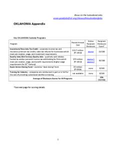 Show Us the Subsidized Jobs www.goodjobsfirst.org/showusthesubsidizedjobs OKLAHOMA Appendix  Key OKLAHOMA Subsidy Programs