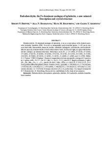 American Mineralogist, Volume 93, pages 902–909, 2008  Rudashevskyite, the Fe-dominant analogue of sphalerite, a new mineral: