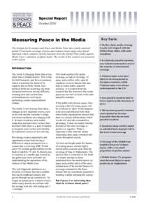 Special Report October 2010 Measuring Peace in the Media  Key Facts: