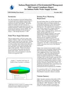 Environment / Water industry / Environmental science / Maximum Contaminant Level / Safe Drinking Water Act / Public water system / Water quality / Drinking water / Water treatment / Water pollution / Water / Water supply and sanitation in the United States