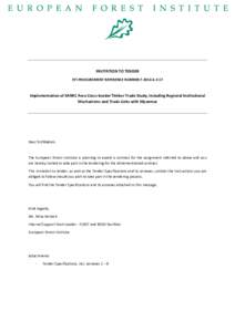 INVITATION TO TENDER EFI PROCUREMENT REFERENCE NUMBER F[removed]Implementation of SAARC Area Cross-border Timber Trade Study, including Regional Institutional Mechanisms and Trade Links with Myanmar