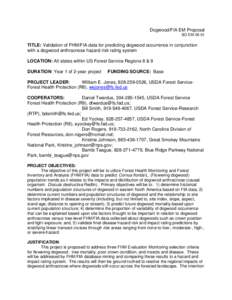 Validation of FHM/FIA data for predicting dogwood occurrence in conjunction with a dogwood anthracnose hazard risk rating system, SO-EM-05-01