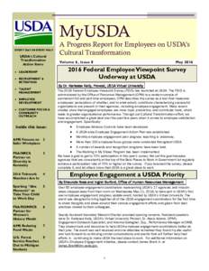 MyUSDA EVERY DAY IN EVERY WAY USDA’s Cultural Transformation Action Items