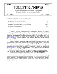 SCÉR  BULLETIN /NEWS CSRS