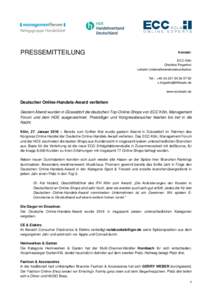 PRESSEMITTEILUNG  Kontakt: ECC Köln Christina Fingerhut Leiterin Unternehmenskommunikation