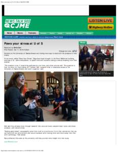 Paws your stress at U of S | News Talk 980 CJME