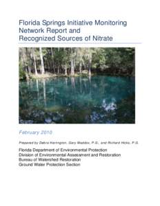 Florida Springs Initiative Monitoring Report and Recognized Sources_FINAL FOR POSTING