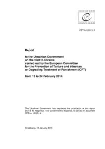 CPT/Inf[removed]Report to the Ukrainian Government on the visit to Ukraine carried out by the European Committee