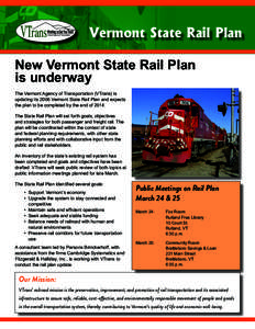 VTrans  Working to Get You There Vermont Agency of Transportation  Vermont State Rail Plan