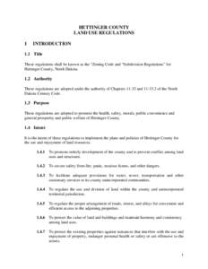 Real property law / Land use / Architecture / Land lot / Plat / Subdivision / Hettinger County /  North Dakota / Variance / Nonconforming use / Zoning / Real estate / Urban studies and planning