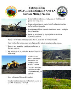 Colowyo Mine OSM Collom Expansion Area EA Surface Mining Process Electric Shovel, Colowyo Coal Mine