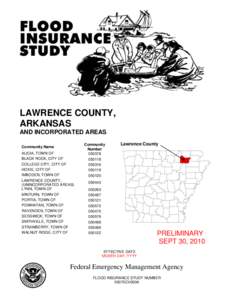 LAWRENCE COUNTY, ARKANSAS AND INCORPORATED AREAS Community Name ALICIA, TOWN OF BLACK ROCK, CITY OF