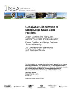 Geospatial Optimization of Siting Large-Scale Solar Projects