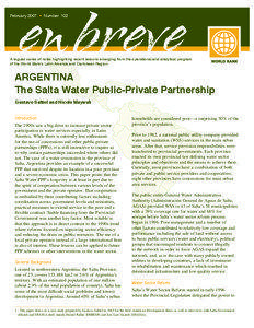 February 2007 • Number 102  A regular series of notes highlighting recent lessons emerging from the operational and analytical program