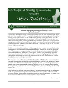 New England Society of American Foresters News Quarterly Volume 70, No. 3