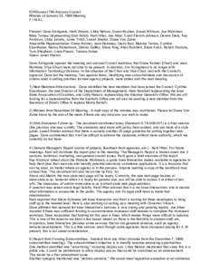 IOWAccess(TM) Advisory Council Minutes of January 25, 1999 Meeting FINAL Present: Dave Arringdale, Herb Strentz, Libby Nelson, Quent Boyken, Susan Whitson, Joe Weinman, Mary Tamasi (representing Stan Kuhn), Kent Hiller, 