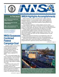 January[removed]National Nuclear Security Administration Monthly News In This Issue