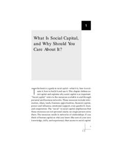 1  What Is Social Capital, and Why Should You Care About It?