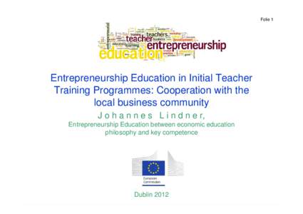 Entrepreneurship Education in Initial Teacher Training Programmes