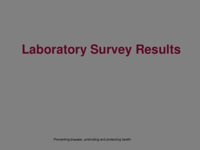 Laboratory Survey Results  Preventing disease, promoting and protecting health Laboratory Survey 2011 Bacteriology Laboratory Capacity in Twenty (20) CMC