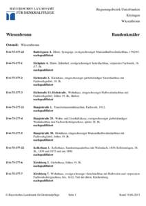 Regierungsbezirk Unterfranken Kitzingen Wiesenbronn