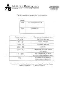 Cardiovascular Risk Profile Scoresheet