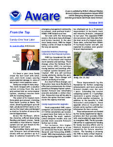 Aware From the Top Sandy—One Year Later Dr. Louis Uccellini, NWS Director  Louis