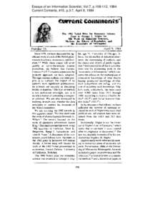 Essays of an Information Scientist, Vol:7, p[removed], 1984 Current Contents, #15, p.3-7, April 9, 1984 The[removed]Nobel Prfze for Economic Science