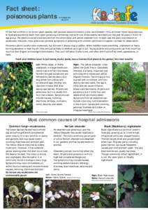 Fact sheet: poisonous plants © Kidsafe Qld[removed]