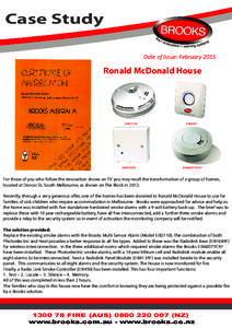 Case Study Date of Issue: February 2015 Ronald McDonald House  EIB2110