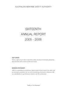 AUSTRALIAN MARITIME SAFETY AUTHORITY  SIXTEENTH ANNUAL REPORT[removed]