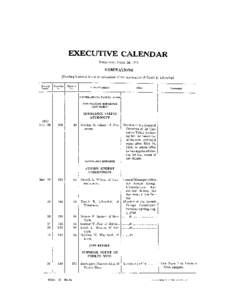 EXEClJTIVE CALENDAR \VedneAday, i\Iarch 26, 1947 NOMINATIONS [Pending business is the consideration of the nomination of David E. Lilienthal] Date of