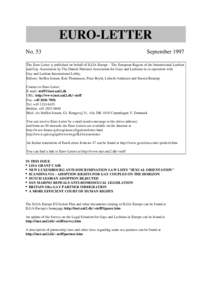 EURO-LETTER No. 53 September[removed]The Euro-Letter is published on behalf of ILGA-Europe - The European Region of the International Lesbian