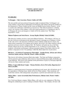 New England Association of Schools and Colleges / Visual arts / North Carolina / Arts / Duke University / Nasher Museum of Art / Artist-in-residence