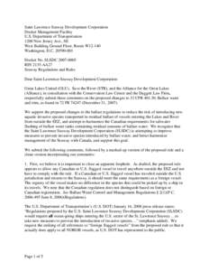 Saint Lawrence Seaway Development Corporation Docket Management Facility U.S. Department of Transportation 1200 New Jersey Ave., SE West Building Ground Floor, Room W12-140 Washington, D.C[removed]