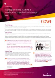Case Study  Agile approach to learning is accelerating organisational change Cowi