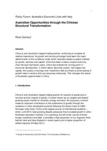 Microsoft Word - Australian Opportunities through the Chinese Structural Transformation AER 2011 Garnaut
