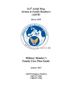 512th Airlift Wing Airman & Family Readiness (A&FR) Dover AFB  Military Member’s