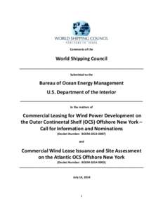 Comments of the  World Shipping Council ______________________________________________________________________________ Submitted to the