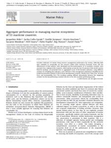 IN PRESS Alder, J., S. Cullis-Suzuki, V. Karpouzi, K. Kaschner, S.ARTICLE Mondoux, W. Swartz, P. Trujillo, R. Watson and D. Pauly[removed]Aggregate performance in managing marine ecosystems in 53 maritime countries. Marin