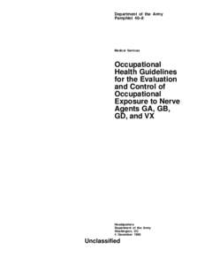 Department of the Army Pamphlet 40–8 Medical Services  Occupational