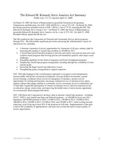 Microsoft Word - Kennedy_Serve_America_Act_Summary_4[removed]doc