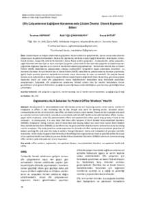 Balkan and Near Eastern Journal of Social Sciences Balkan ve Yakın Doğu Sosyal Bilimler Dergisi Akpınar et al, 2018: Ofis Çalışanlarının Sağlığının Korunmasında Çözüm Önerisi Olarak Ergonomi