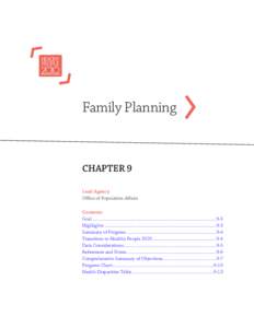 Family Planning  CHAPTER 9 Lead Agency Office of Population Affairs Contents