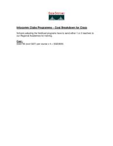 Infocomm Clubs Programme – Cost Breakdown for Cisco
