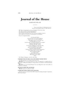 1092  JOURNAL OF THE HOUSE Journal of the House FORTY-SECOND DAY