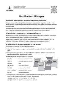 Functional groups / Agricultural chemicals / Urea / Nitrogen / Ammonium nitrate / Soil acidification / Ammonia / UAN / Ammonium / Chemistry / Nitrogen metabolism / Fertilizers