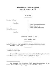 United States Court of Appeals FOR THE EIGHTH CIRCUIT ___________ No___________