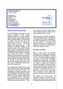 NEWSLETTER 19 JUNE/JULY 2005 Trudie Rombouts